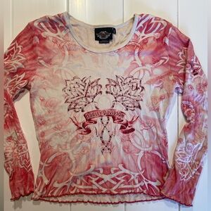Harley Davidson Rose Floral Top, Size M
